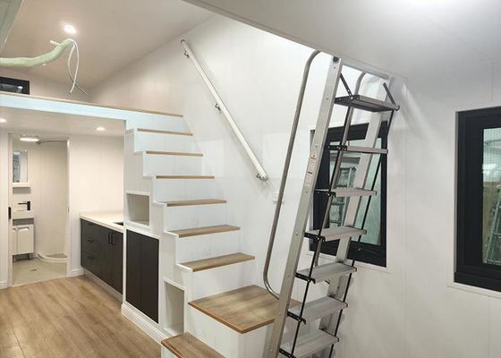 Light Steel Frame Tiny Home 2.4m*7.8m Electric Heating White/Black