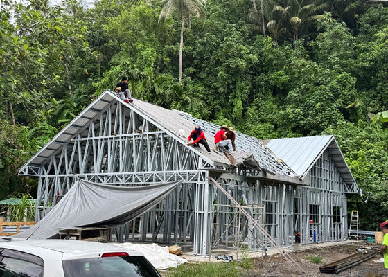 আমেরিকান স্ট্যান্ডার্ড একক-পরিবার বাড়ি প্রিফ্যাব লাক্সারি লাইট স্টিল ফ্রেম হাউস মডুলার