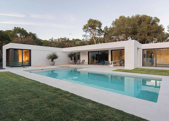 সুইমিং পুল ও হালকা গেজ স্টিল ফ্রেম হাউস কিট সহ একক পরিবার প্রফ্যাব্রিকেটেড বাড়ি