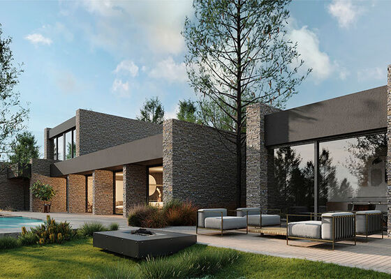 আইসিসি-ইএস সার্টিফাইড বিলাসবহুল দুই তলা মডুলার হোম আধুনিক মোবাইল প্রিফ্যাব লাইট স্টিল কিট