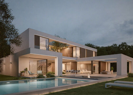 আধুনিক ডিজাইন মডুলার হোম প্রিফ্যাব লিভিং হাউস প্যানেলাইজড হোম কিটস এএস/ইউএস স্ট্যান্ডার্ড সহ