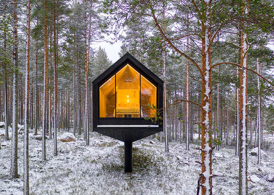 প্রিফ্যাব হাউস লাক্সারি কেবিন লাইট স্টিল ফ্রেম মডুলার হোম সহ এয়ারবিএনবি-র জন্য