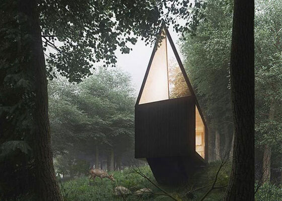 উচ্চ-মানের নির্মাণ সামগ্রী সহ ক্যাম্পিং কেবিন প্রিফ্যাব লাইট স্টিল ফ্রেম