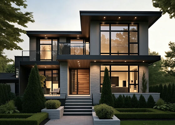 AS/US হালকা ইস্পাত ভিলা প্যানেলযুক্ত হোম কিট সহ প্রিফ্যাব্রিকেটেড হাউস বিলাসবহুল ম্যানশন