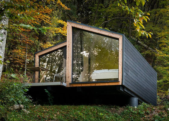 ইস্পাত ফ্রেম প্রিফ্যাব মডুলার হোম অ্যালুমিনিয়াম স্লাইডিং দরজা উচ্চ কার্যকারিতা ছোট সূক্ষ্ম সংযুক্ত ঘর