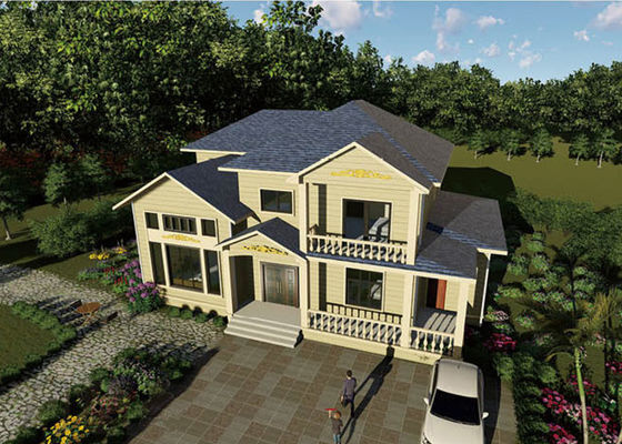 আইসিসি-ইএস সার্টিফিকেশন প্রিফ্যাব্রিকেটেড হাউস ভিলাস হালকা ইস্পাত ফ্রেম হাউস সেরা দাম সহ