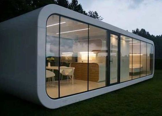 Prefab Cabin Apple House Aluminum Sliding Doors Steel Frame Prefab Modular Homes
