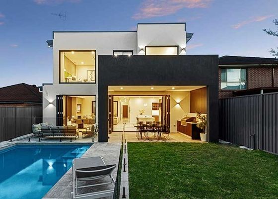 কাস্টমাইজড সাইজ এবং EPS/রক উল/PU স্যান্ডউইচ প্যানেল ছাদ সহ 2 বেডরুমের প্রিফ্যাব হাউস