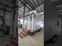 অস্ট্রেলিয়া স্ট্যান্ডার্ড লাইট স্টিল প্রিফেব্রিকেটেড টিনি হাউস অন হুইল উইথ ডব্লিউপিসি বোর্ড ওয়াল