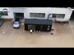 মডুলার লাইট স্টিল স্ট্রাকচার প্রিফ্যাব টাইট হাউস অন হুইলস উইথ ট্রেলার ফর এয়ারবিএনবি